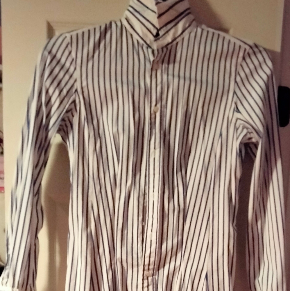 Blue and white stripes polo dress